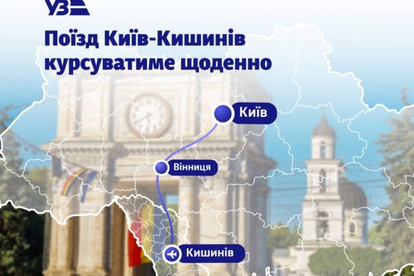 «Укрзалізниця» запускає щоденний поїзд «Бесарабія» з Києва до Кишинева